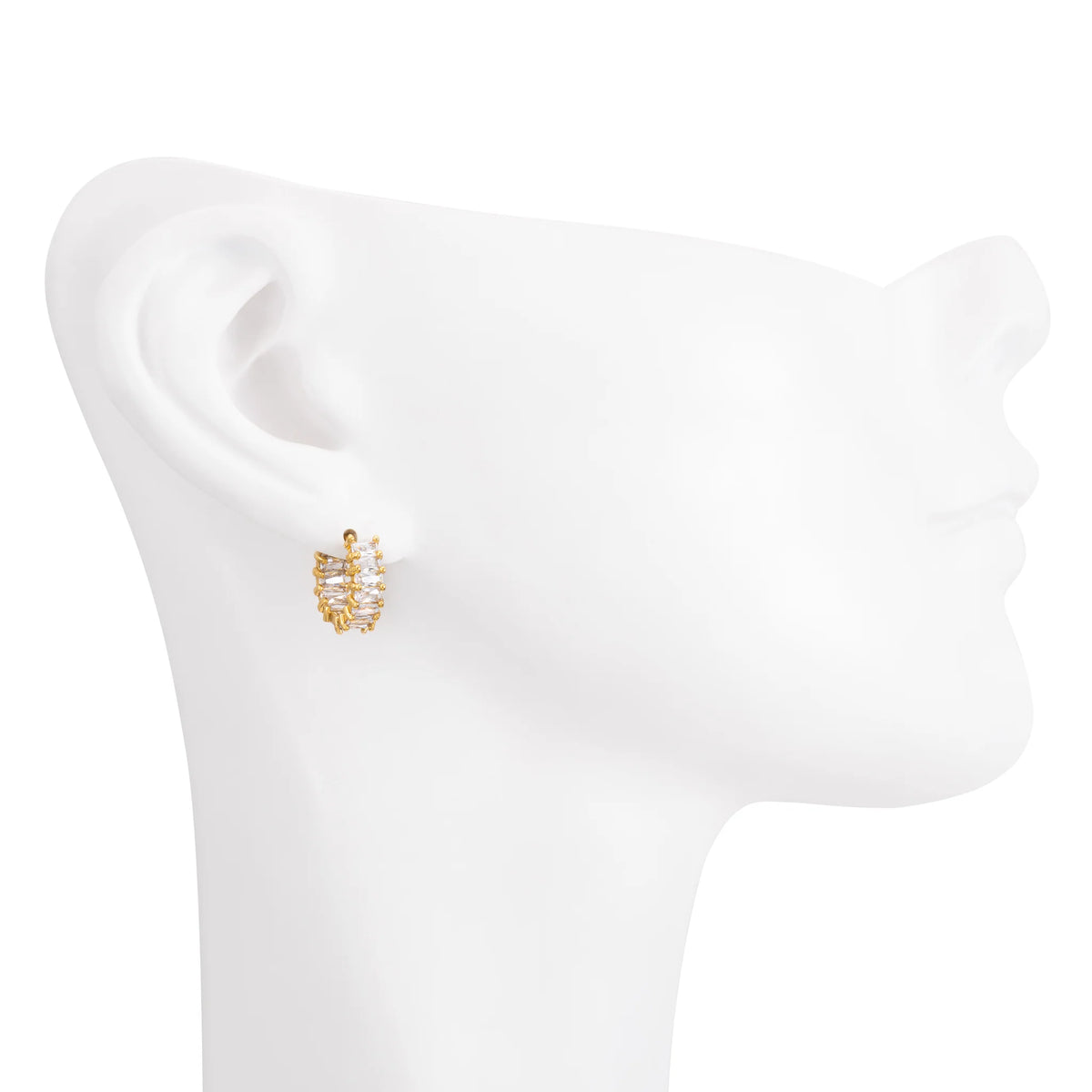 Hoops Circonias Baguette Ambos Lados