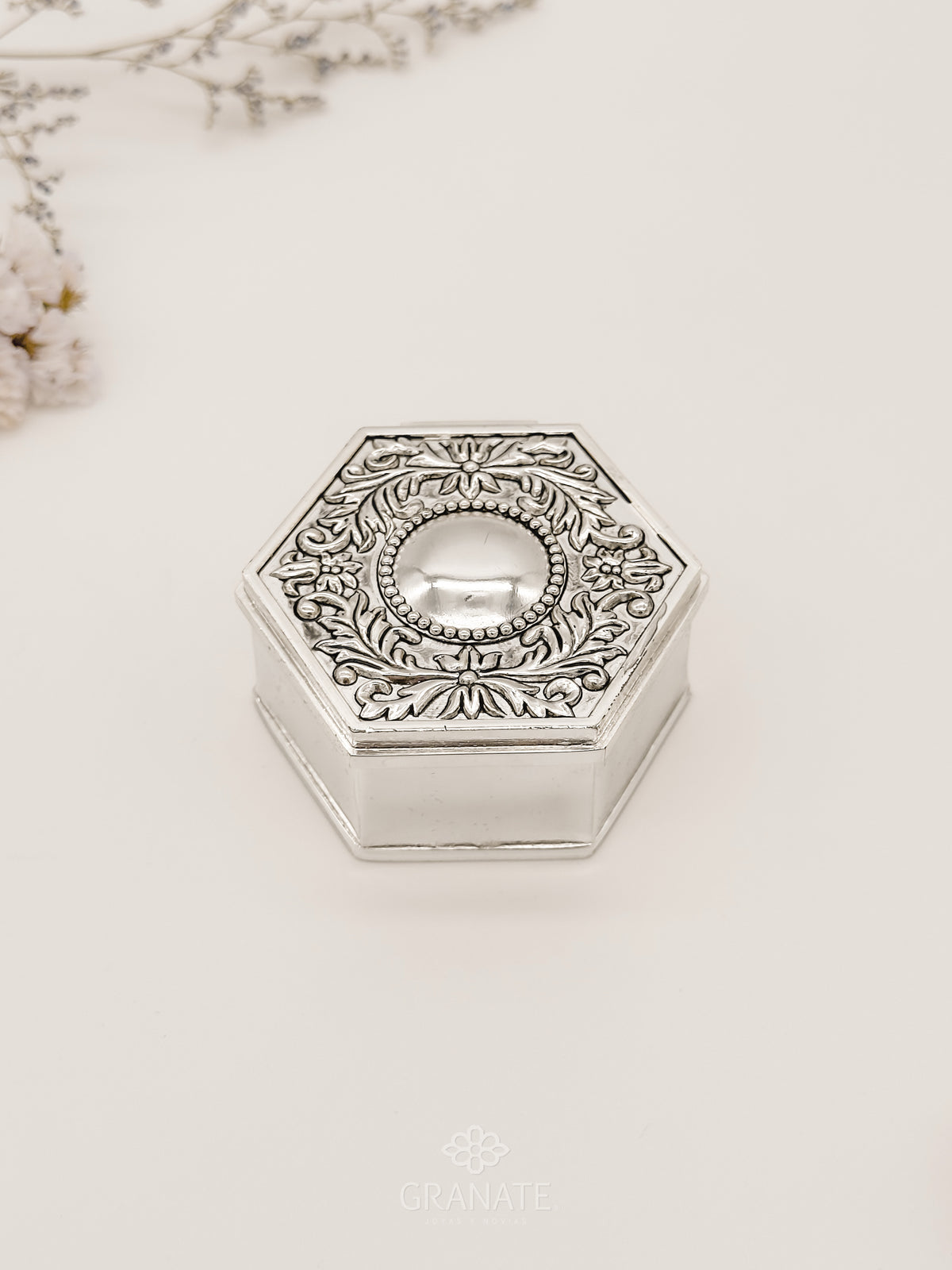 Cofre Floral Hexagonal - Chico