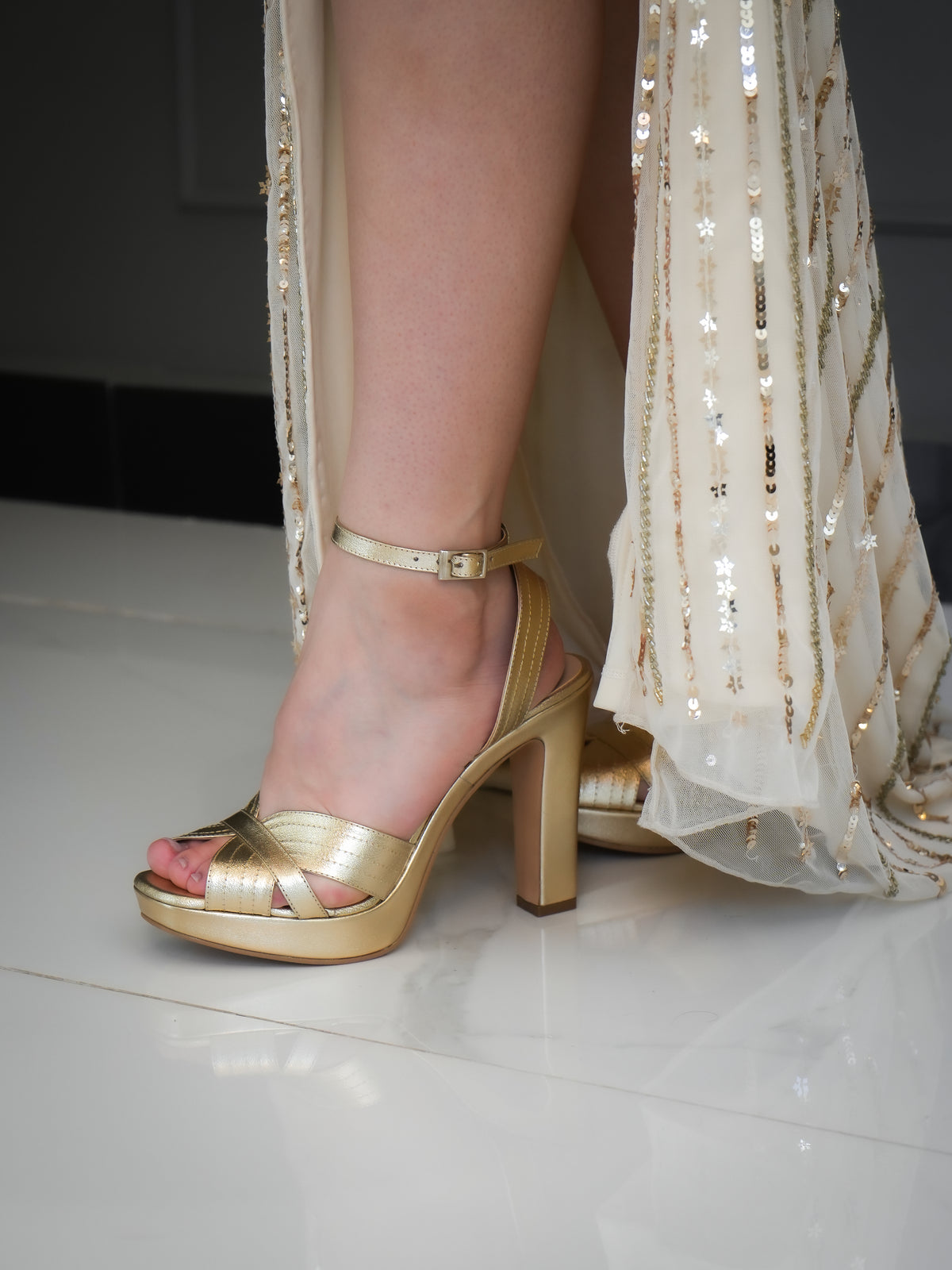 Zapatillas Greta Piel - Dorado