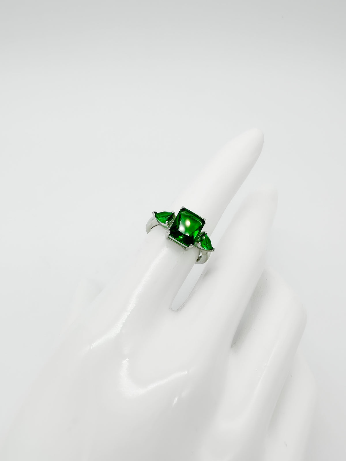 Anillo Rectángulo Gotas de Plata