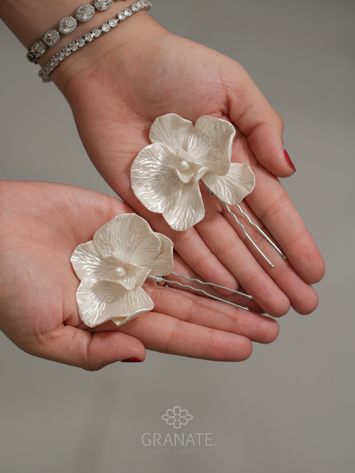 Dúo Horquillas Orquídeas - Mediana