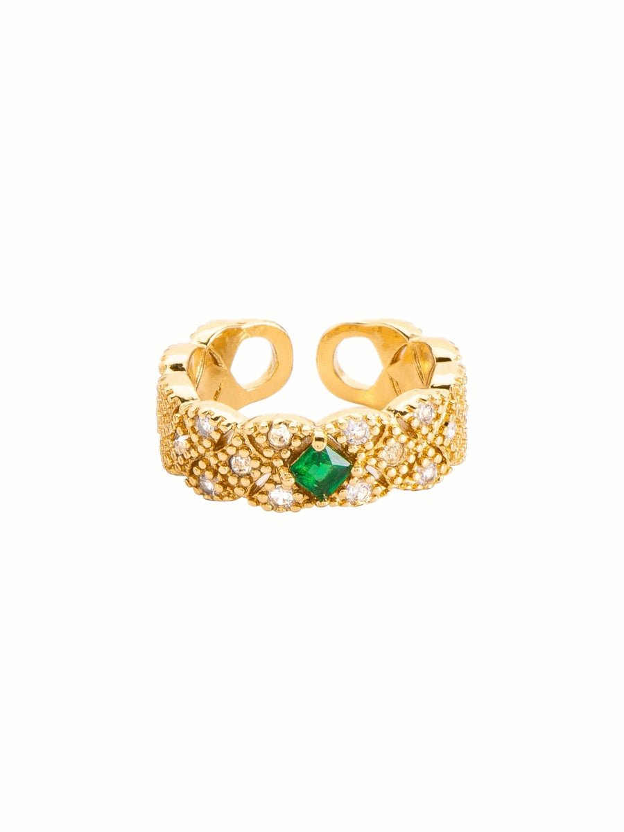 Anillo Rombo Verde - Ajustable