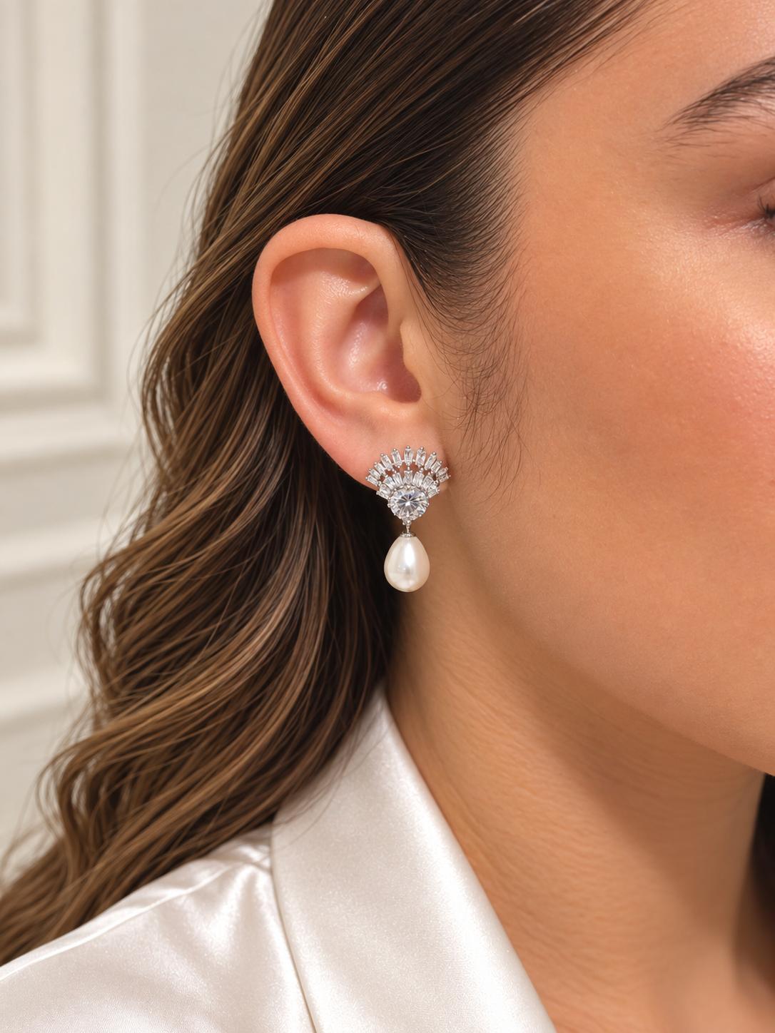 Aretes Fania con Perla Gota