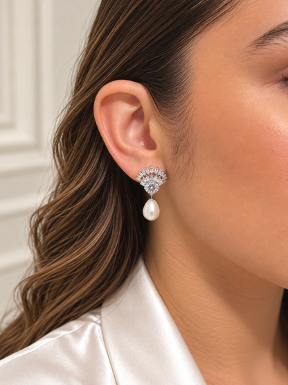 Aretes Fania con Perla Gota