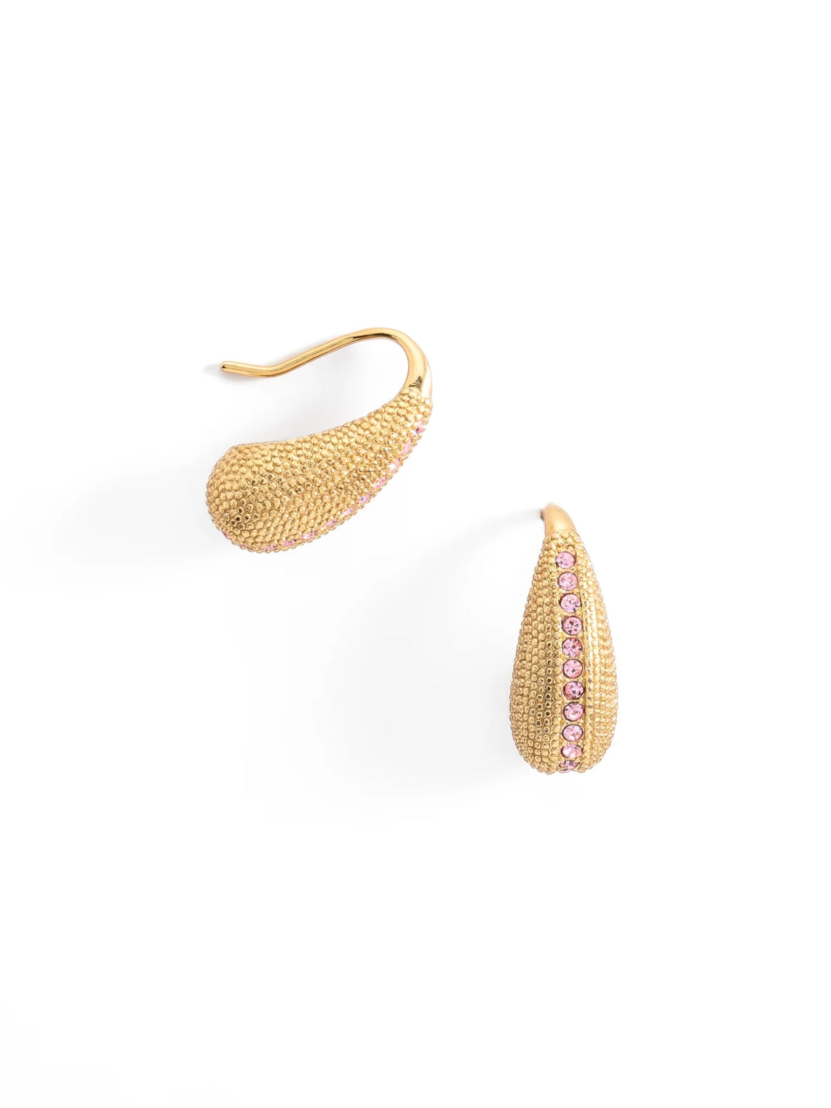 Aretes Gota Textura - Rosa/Fucsia