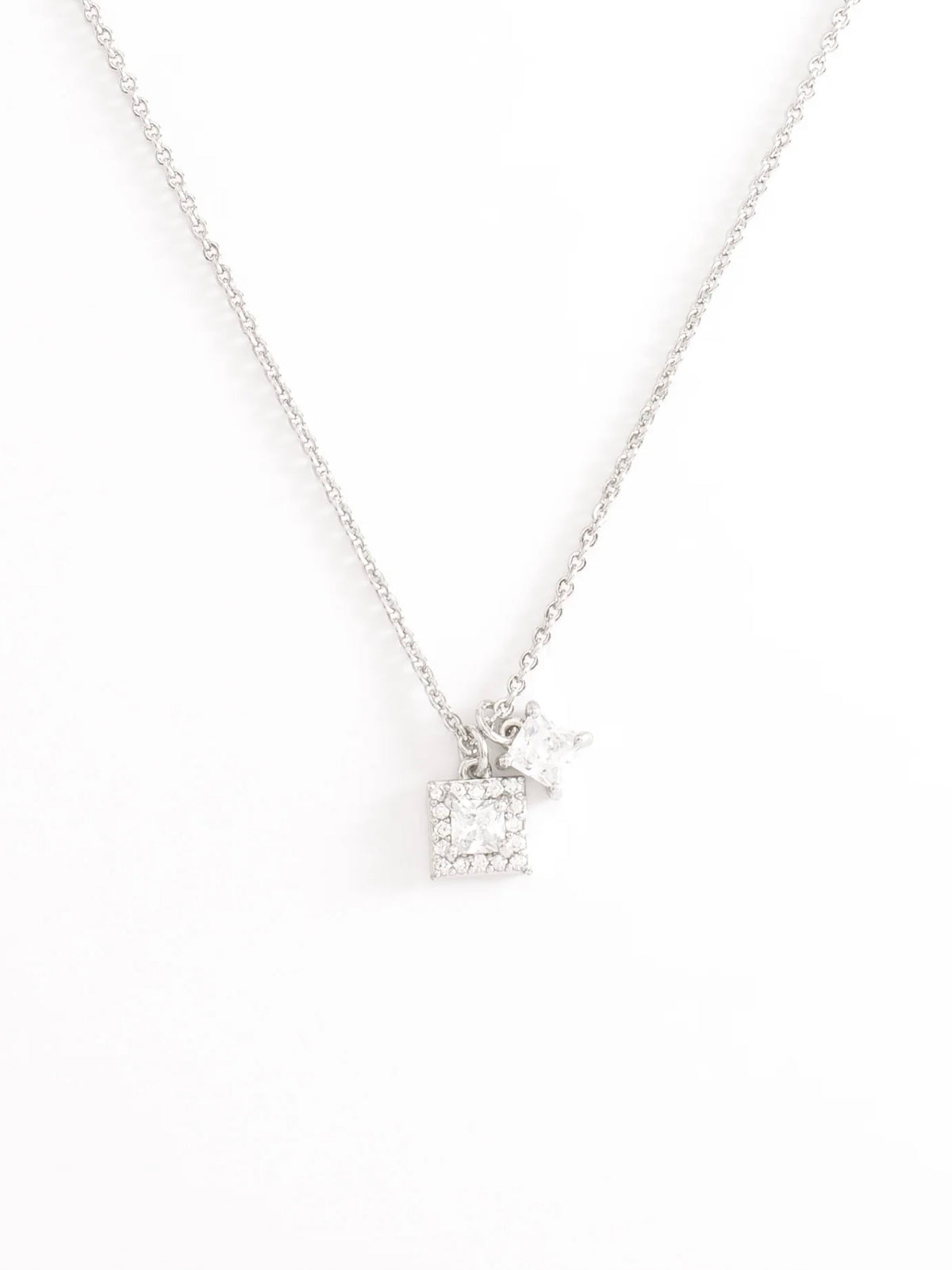 Collar 2 Mini Cuadros - Plateado