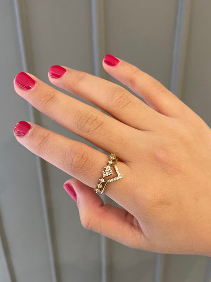 Anillo V Doble - Ajustable