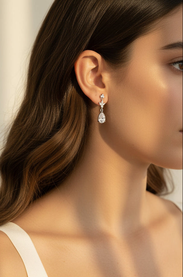 Aretes Gota Colgante Zirconia