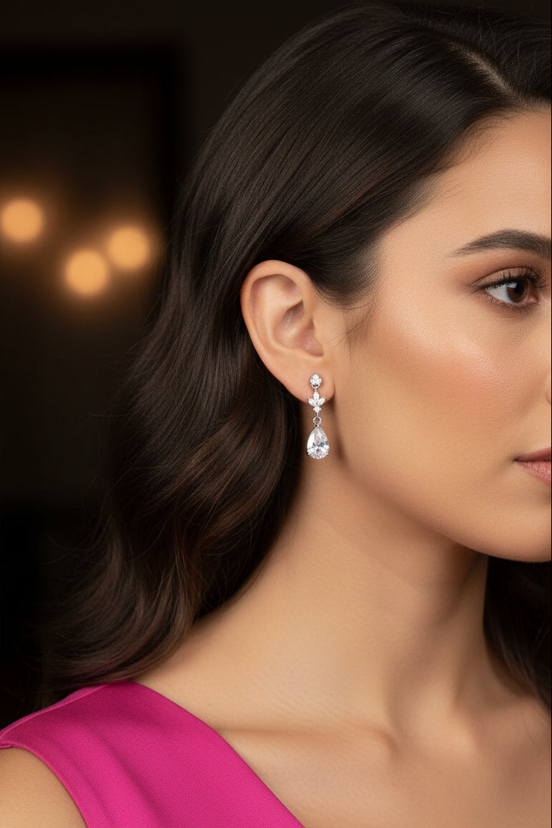 Aretes Gota Colgante Zirconia