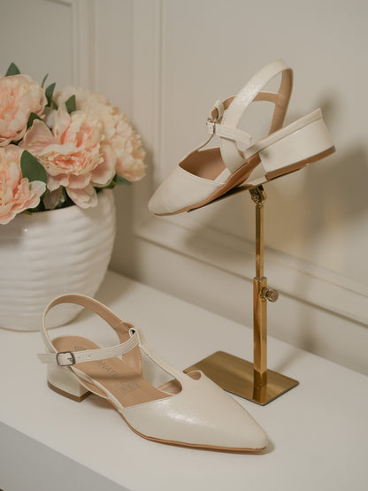 Zapato Tacón Bajo Tessa  - Ivory