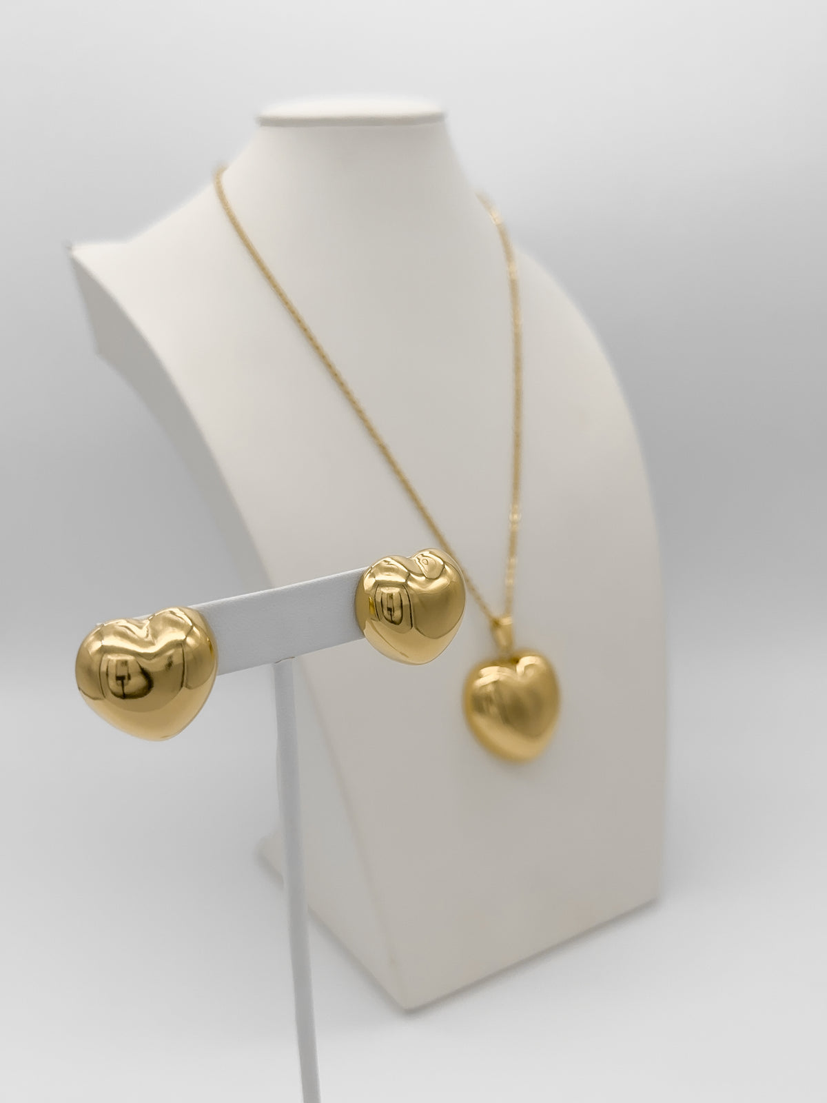 Juego Corazón Bombé Dorado