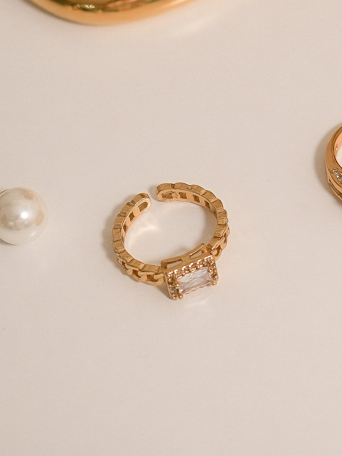 Anillo Rectángulo Halo