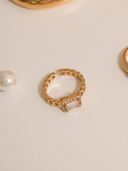 Anillo Rectángulo Halo