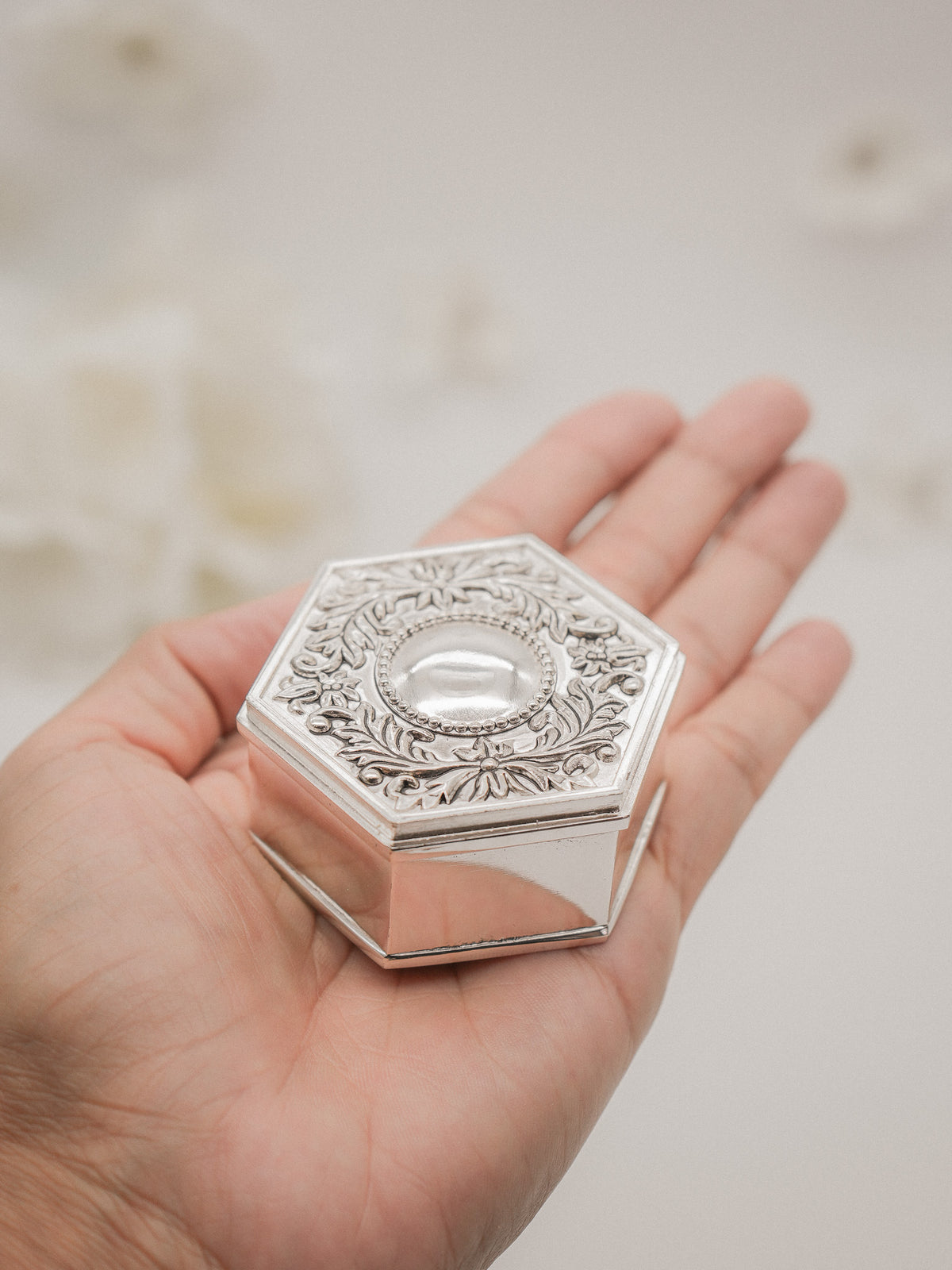 Cofre Floral Hexagonal - Chico