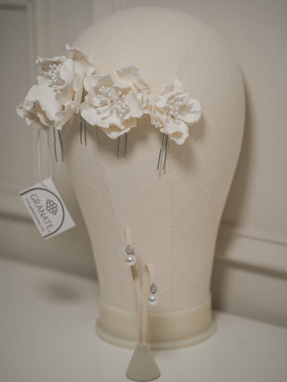Aretes Gota y Perla de Plata