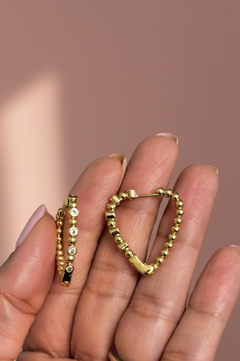 Hoops Corazón Cristales