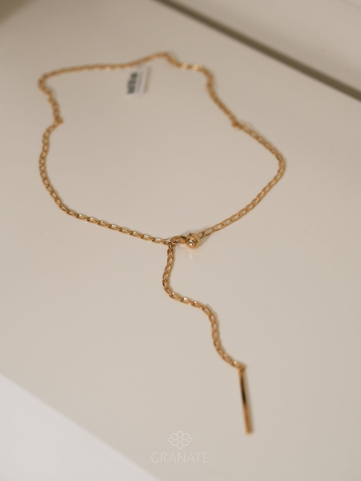 Collar Corbatín Largo Barra y Bola