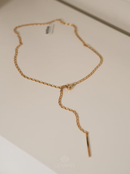 Collar Corbatín Largo Barra y Bola