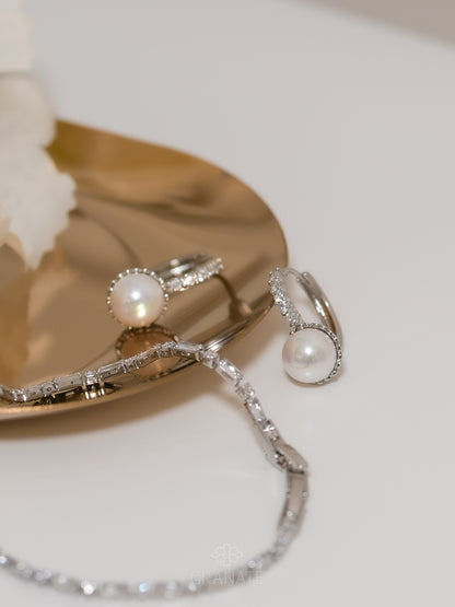 Aretes Línea Zirconia y Perla