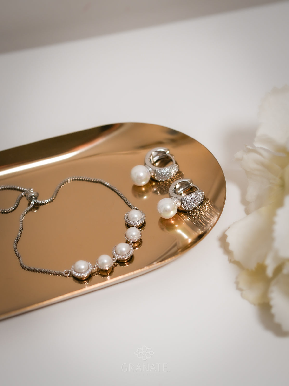 Pulsera 5 Perlas Halo