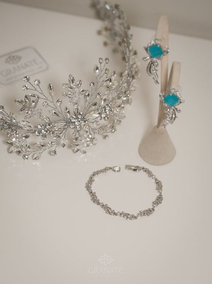Aretes Lazo con Rombo Azul