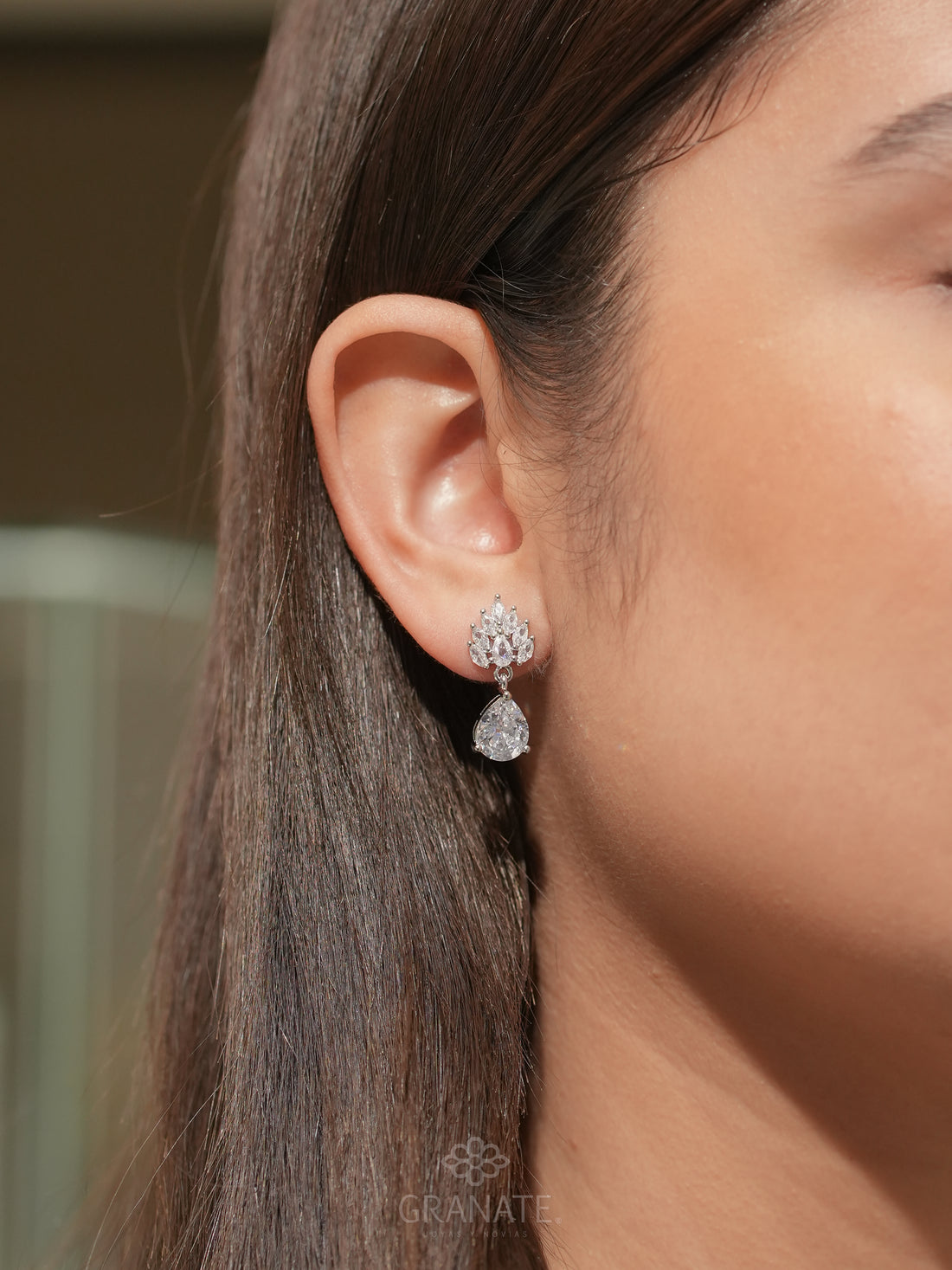 Aretes Marquises Abanico y Gota