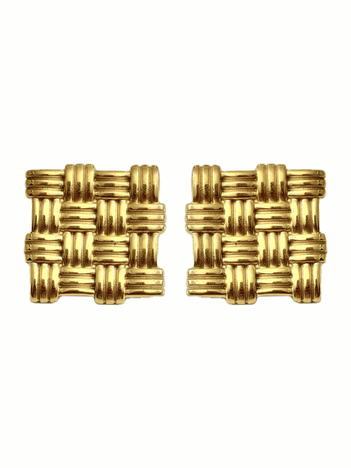 Aretes Tejido Cuadrado