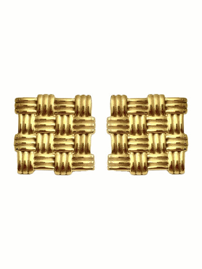 Aretes Tejido Cuadrado