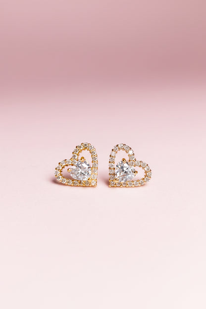 Aretes Corazón Zirconia