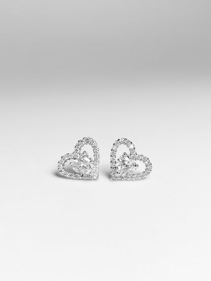 Aretes Corazón Zirconia