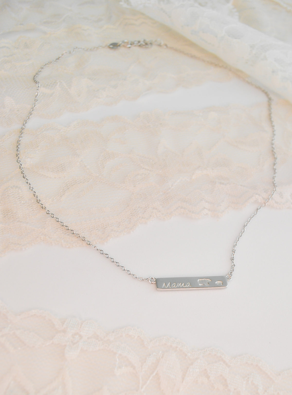 Collar Placa Mamá de Plata