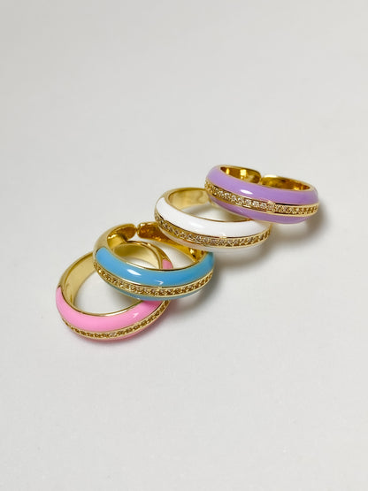 Anillo Línea de Cristales - Opciones de Color