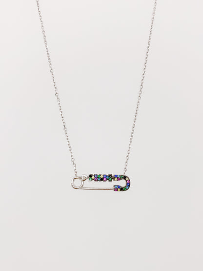 Collar Seguro Mom Arcoíris de Plata