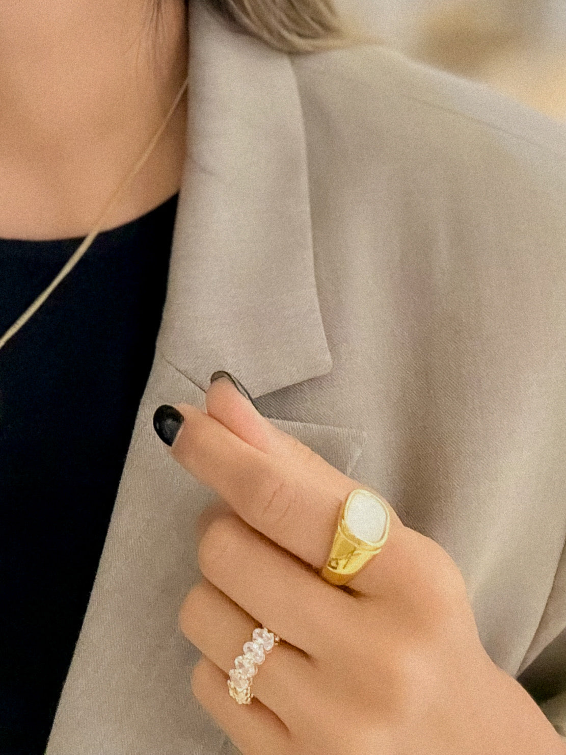Anillo Rectángulo Madre Perla 