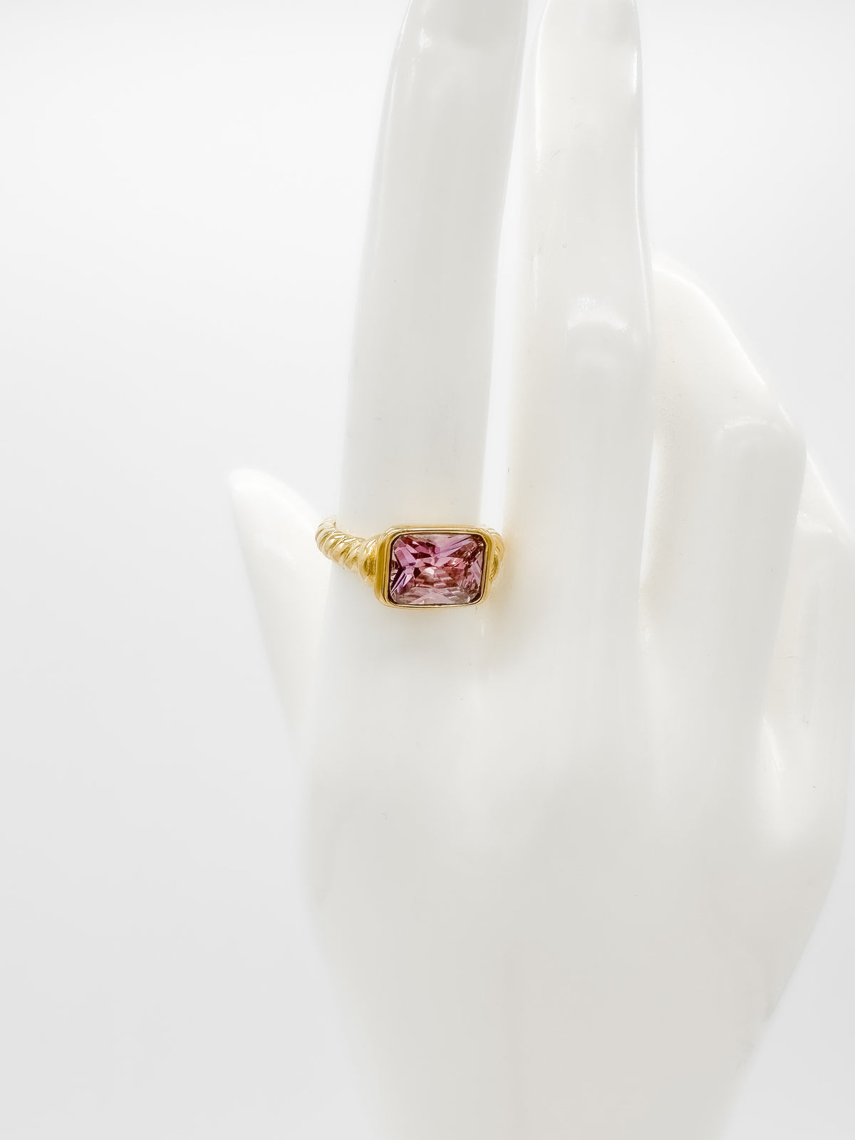 Anillo Rectángulo - Rosa