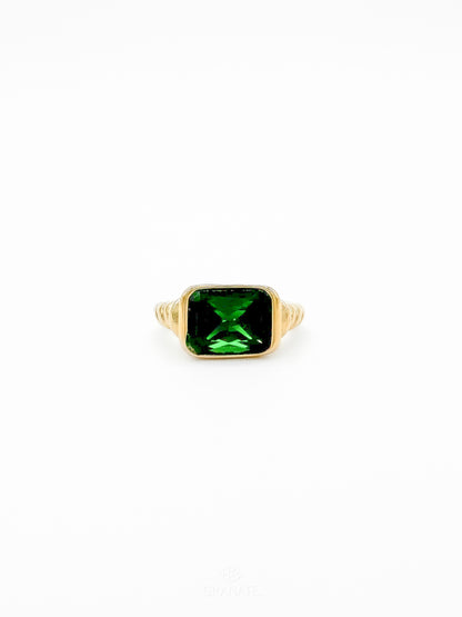 Anillo Rectángulo - Verde