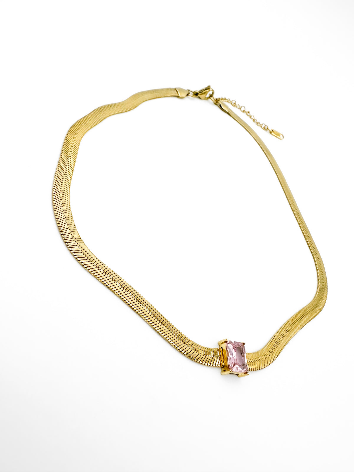 Collar Snake Cristal - Rosa
